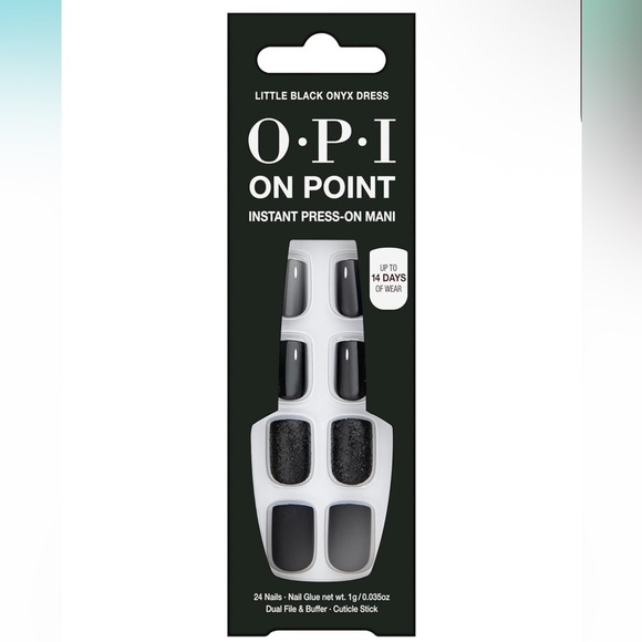 Little Black Onyx Dress | OPI On Point Instant Press-On Mani - Black - Picture 1 of 6